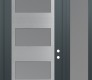 Modern Steel Front Door Diamond C2 50" x 96" anthracite/anthracite frosted Glass Panel stainless steel LHI with Sidelite and Transom frosted Glass