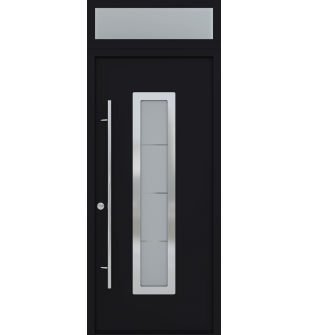 MODERN FRONT STEEL DOOR ARGOS BLACK/WHITE 37 7/16" X 95 11/16" RIGHT HAND INSWING + TRANSOM