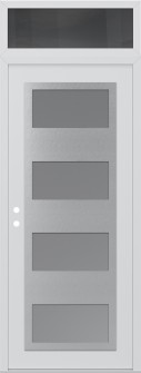 Diamond C2 36" x 96" white/white frosted Glass Panel stainless steel RHI with Transom mirrored Glass