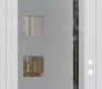 Modern Steel Front Door Diamond C3 36" x 96" white/white clear Glass Panel stainless steel LHI with Transom clear Glass