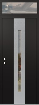 DIAMOND A2 36" X 96" BLACK/BLACK CLEAR GLASS PANEL STAINLESS STEEL RHI WITH TRANSOM CLEAR GLASS