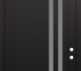 Modern Steel Front Door Diamond C6 36" x 96" black/white frosted Glass Panel black LHI with Transom frosted Glass
