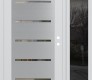 Modern Steel Front Door Diamond C11 48" x 80" white/white clear Glass Panel stainless steel LHI with Sidelite mirrored Glass