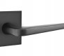 Modern Steel Front Door EMTEK ATHENA LEVER WITH SQUARE ROSETTE PASSAGE RH FLAT BLACK (US19) 5110