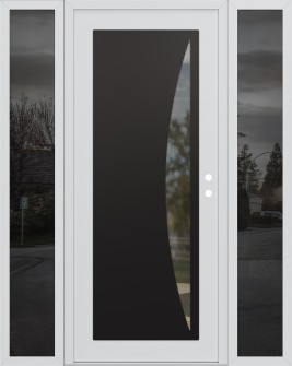 Diamond C13 60" x 80" white/white clear Glass Panel black LHI with 2 Sidelites mirrored Glass