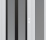Modern Steel Front Door Diamond C14 50" x 80" white/white frosted Glass Panel black LHI with Sidelite frosted Glass