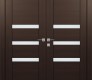 Dora Vetro Veralinga Oak Modern Interior Double Swing Doors by Belldinni