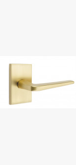 EMTEK ATHENA LEVER WITH MODERN RECTANGULAR ROSETTE PRIVACY RH SATIN BRASS (US4) 5212