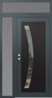 Diamond C4 48" x 96" anthracite/anthracite clear Glass Panel black RHI with Sidelite and Transom frosted Glass