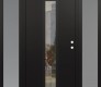 Modern Steel Front Door DIAMOND A11 68" X 80" BLACK/BLACK CLEAR GLASS PANEL BLACK LHI WITH 2 SIDELITES FROSTED GLASS