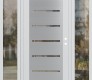 Modern Steel Front Door Diamond C11 68" x 80" white/white clear Glass Panel stainless steel LHI with 2 Sidelites clear Glass