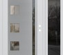 Modern Steel Front Door Diamond C3 50" x 80" white/white clear Glass Panel stainless steel LHI with Sidelite mirrored Glass
