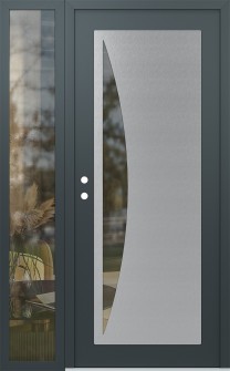 Diamond C13 48" x 80" anthracite/anthracite clear Glass Panel stainless steel RHI with Sidelite clear Glass