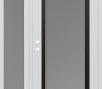 Modern Steel Front Door Diamond C1 48" x 80" white/white frosted Glass Panel black RHI with Sidelite frosted Glass
