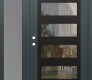 Modern Steel Front Door Diamond C9 48" x 80" anthracite/anthracite clear Glass Panel black RHI with Sidelite frosted Glass