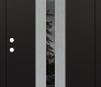 Modern Steel Front Door DIAMOND A2 36" X 80" BLACK/BLACK MIRRORED GLASS PANEL STAINLESS STEEL RHI