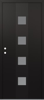 DIAMOND A12 36" X 80" BLACK/WHITE FROSTED GLASS PANEL BLACK RHI