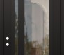 Modern Steel Front Door Diamond C15 36" x 96" black/black clear Glass Panel black RHI with Transom mirrored Glass