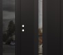 Modern Steel Front Door DIAMOND A3 52" X 80" BLACK/BLACK CLEAR GLASS PANEL BLACK RHI WITH SIDELITE MIRRORED GLASS