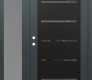 Modern Steel Front Door Diamond C11 52" x 80" anthracite/anthracite mirrored Glass Panel black RHI with Sidelite frosted Glass