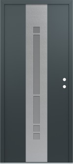 DIAMOND A3 36" X 80" ANTHRACITE/ANTHRACITE FROSTED GLASS PANEL STAINLESS STEEL LHI