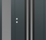 Modern Steel Front Door DIAMOND A8 52" X 80" ANTHRACITE/ANTHRACITE FROSTED GLASS PANEL BLACK RHI WITH SIDELITE FROSTED GLASS