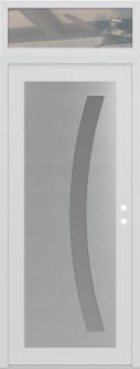 Diamond C4 36" x 96" white/white frosted Glass Panel stainless steel LHI with Transom clear Glass
