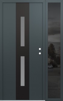 DIAMOND A6 50" X 80" ANTHRACITE/ANTHRACITE FROSTED GLASS PANEL BLACK LHI WITH SIDELITE MIRRORED GLASS