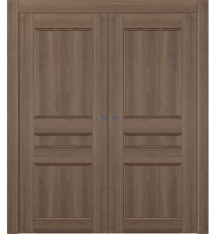 Oxford Uno 07 2R Pecan Nutwood Double pocket doors
