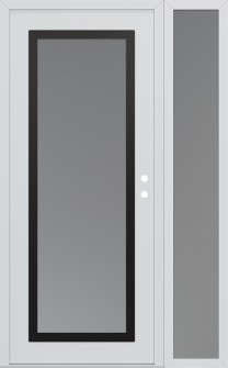 Diamond C1 48" x 80" white/white frosted Glass Panel black LHI with Sidelite frosted Glass