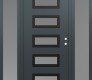 Modern Steel Front Door Diamond D1 60" x 80" anthracite/anthracite frosted Glass Panel black LHI with 2 Sidelites frosted Glass