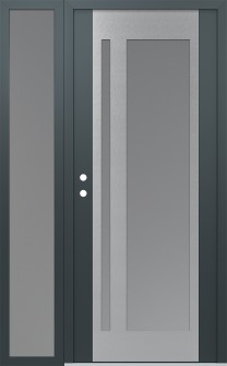 Diamond C15 50" x 80" anthracite/anthracite frosted Glass Panel stainless steel RHI with Sidelite frosted Glass