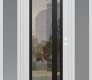Modern Steel Front Door Diamond C15 60" x 80" white/white clear Glass Panel black LHI with 2 Sidelites frosted Glass
