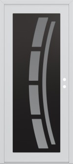 Diamond C12 36" x 80" white/white frosted Glass Panel black LHI