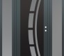 Modern Steel Front Door Diamond C12 60" x 80" anthracite/anthracite frosted Glass Panel black LHI with 2 Sidelites frosted Glass