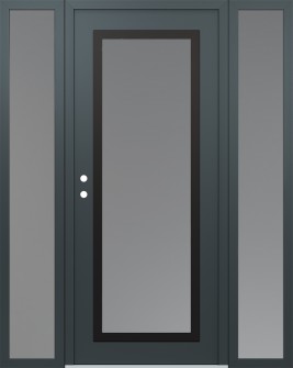 Diamond C1 68" x 80" anthracite/anthracite frosted Glass Panel black RHI with 2 Sidelites frosted Glass