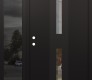 Modern Steel Front Door DIAMOND A6 50" X 80" BLACK/BLACK CLEAR GLASS PANEL BLACK RHI WITH SIDELITE MIRRORED GLASS