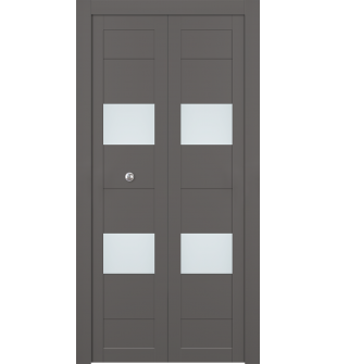 Berta Vetro Gray Matte Bi-folding doors