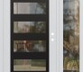 Modern Steel Front Door Diamond C9 52" x 80" white/white clear Glass Panel black LHI with Sidelite clear Glass