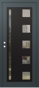 Diamond C3 36" x 80" anthracite/anthracite clear Glass Panel black RHI