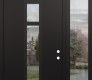 DIAMOND A9 50" X 96" BLACK/BLACK CLEAR GLASS PANEL BLACK RHI WITH SIDELITE AND TRANSOM CLEAR GLASS