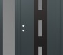 Modern Steel Front Door DIAMOND A7 52" X 80" ANTHRACITE/ANTHRACITE FROSTED GLASS PANEL BLACK RHI WITH SIDELITE FROSTED GLASS