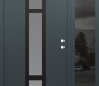 Modern Steel Front Door DIAMOND A9 52" X 80" ANTHRACITE/ANTHRACITE FROSTED GLASS PANEL BLACK LHI WITH SIDELITE MIRRORED GLASS