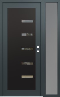 Diamond C8 48" x 80" anthracite/anthracite clear Glass Panel black LHI with Sidelite frosted Glass