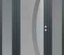 Modern Steel Front Door Diamond C4 60" x 80" anthracite/anthracite frosted Glass Panel stainless steel LHI with 2 Sidelites frosted Glass