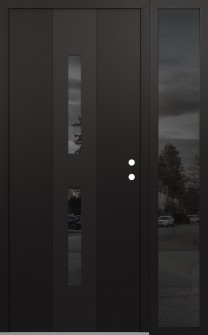 DIAMOND A6 52" X 80" BLACK/BLACK MIRRORED GLASS PANEL BLACK LHI WITH SIDELITE MIRRORED GLASS