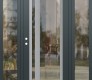 Modern Steel Front Door Diamond C15 68" x 80" anthracite/anthracite clear Glass Panel stainless steel RHI with 2 Sidelites clear Glass