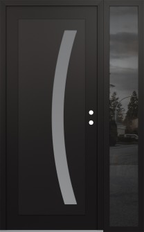Diamond C4 52" x 80" black/white frosted Glass Panel black LHI with Sidelite mirrored Glass