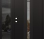 Modern Steel Front Door DIAMOND A5 52" X 80" BLACK/BLACK CLEAR GLASS PANEL BLACK RHI WITH SIDELITE MIRRORED GLASS