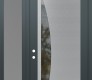 Modern Steel Front Door Diamond C13 48" x 96" anthracite/anthracite clear Glass Panel stainless steel RHI with Sidelite and Transom frosted Glass